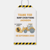 Construction Birthday Boy 5 | Dump Truck Cadeaulabel (Voorkant)