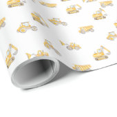 Construction Birthday Dump Trucks Birthday Cadeaupapier (Rol Hoek)