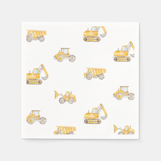 Construction Birthday Dump Trucks Birthday Servet (Voorkant)