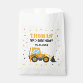  Construction birthday excavator truck Favor Bag  Bedankzakje (Voorkant)