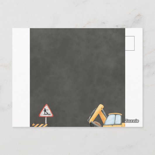 Construction Birthday Invitation Briefkaart (Achterkant)