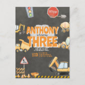 Construction Birthday Invitation Briefkaart (Voorkant)