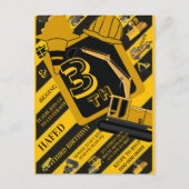 Construction Birthday Invitation, Editable Constru Briefkaart (Voorkant)