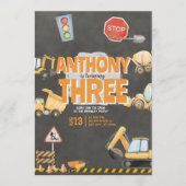 Construction Birthday Invitation Kaart (Voorkant)