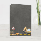 Construction Birthday Invitation Kaart (Achterkant)