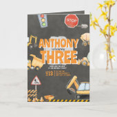 Construction Birthday Invitation Kaart (Gele Bloem)