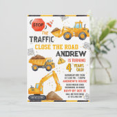 Construction Birthday Invitation Kaart (Staand voorkant)