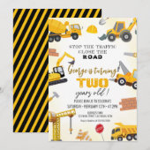 Construction Birthday Invitations Kaart (Voorkant / Achterkant)