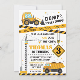 Construction Birthday kid Invitation Kaart