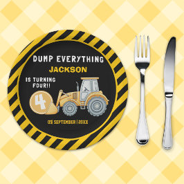 Construction Birthday Party | Excavator & Wrecking Papieren Bordje