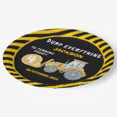 Construction Birthday Party | Excavator & Wrecking Papieren Bordje (Gekanteld)