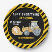 Construction Birthday Party | Excavator & Wrecking Papieren Bordje (Voorkant)