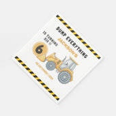 Construction Birthday Party Turning Six Yellow Servet (Hoek)