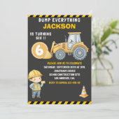 Construction Birthday Turning Six Boy Kaart (Staand voorkant)