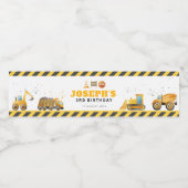 Construction Birthday Water Bottle Label Waterfles Etiket (Enkel label)