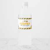 Construction Birthday Water Bottle Label Waterfles Etiket (Voorkant)