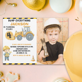 Construction Birthday with Photo | Dump Truck Kaart