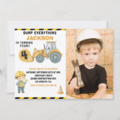 Construction Birthday with Photo | Dump Truck Kaart (Voorkant)