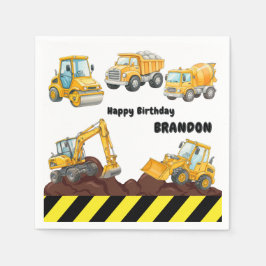 Construction Birthdayt Paper Napkins Servet