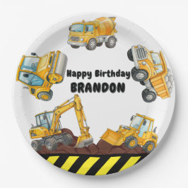 Construction Birthdayt Paper Plate Papieren Bordje