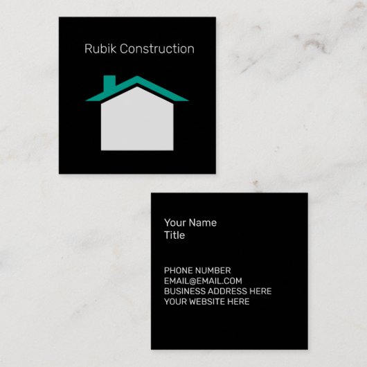 Construction Black Core Square Visitekaartje (Voorkant / Achterkant)
