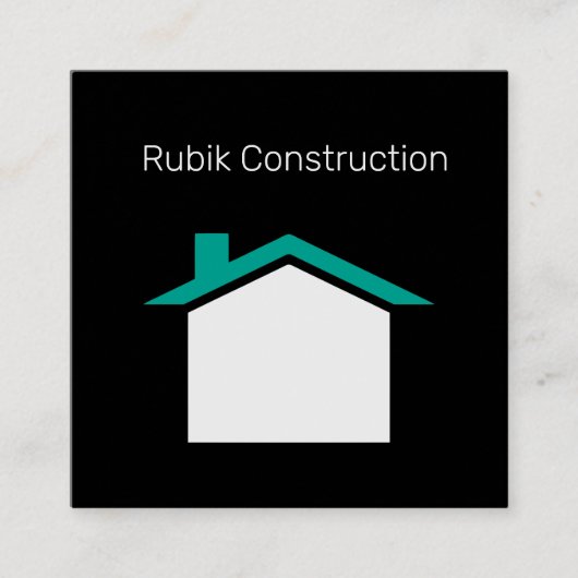 Construction Black Core Square Visitekaartje (Voorkant)