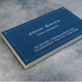 Construction Blueprint Cement Contractor Visitekaartje