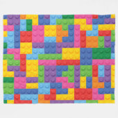 Construction Building Blocks Toy Pattern 2 Fleece Deken (Voorkant (Horizontaal))