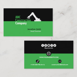 Construction Building Crane Business Card Visitekaartje