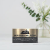 Construction Bull Dozer | Metaalgoud Visitekaartje (Staand voorkant)