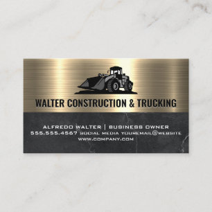 Construction Bull Dozer Metaalgoud Visitekaartje
