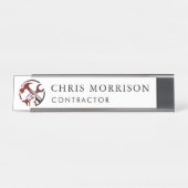 Construction Business Marketing Logo Bureau Naambordje (Voorkant)