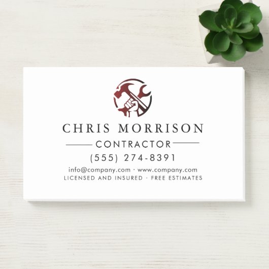 Construction Business Marketing Logo Post-it® Notes (Kantoor)