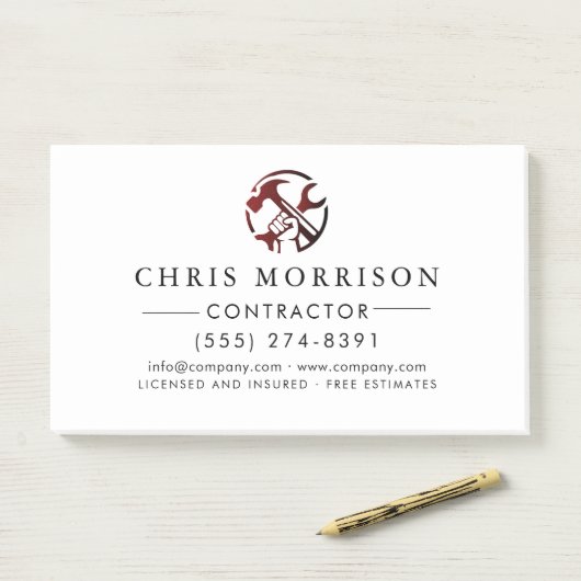 Construction Business Marketing Logo Post-it® Notes (Op bureau)