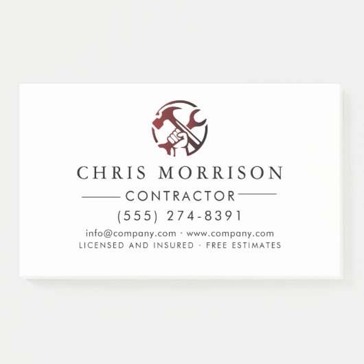 Construction Business Marketing Logo Post-it® Notes (Voorkant)