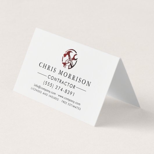 Construction Business Marketing Logo Visitekaartje (Voorkant)