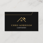 Construction Carpenter Carpentry Wood QR Code Visitekaartje (Voorkant)