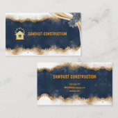 Construction Carpenter Wooden dark rustic timber Visitekaartje (Voorkant / Achterkant)