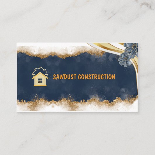 Construction Carpenter Wooden dark rustic timber Visitekaartje (Voorkant)