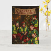Construction Christmas card - drunk elves! Kaart (Gele Bloem)