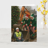 Construction Christmas card Health & Safety kidnap Kaart (Gele Bloem)