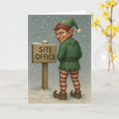 Construction Christmas card - naughty elf! Kaart (Gele Bloem)