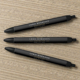 Construction Company Black Gold Pen