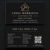 Construction Company Black Gold QR Code Visitekaartje