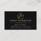 Construction Company Black Gold QR Code Visitekaartje (Voorkant)