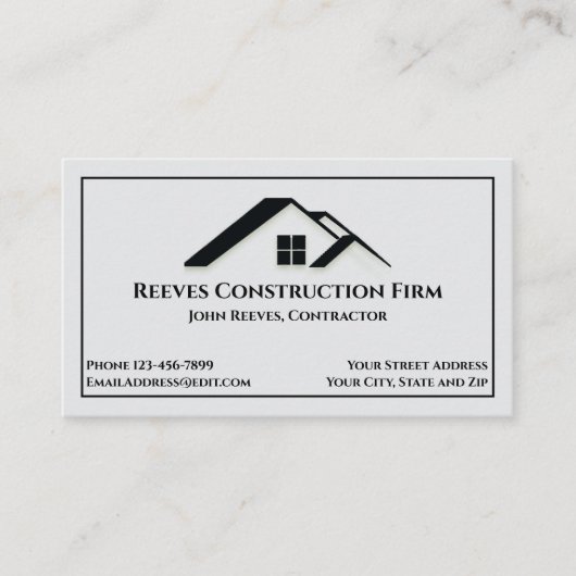 Construction Contractor Roofer Business Cards Visitekaartje (Voorkant)