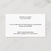 Construction Contractor Roofer Business Cards Visitekaartje (Achterkant)