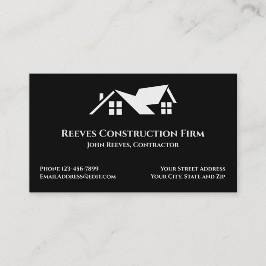 Construction Contractor Roofer Business Cards Visitekaartje (Voorkant)
