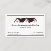 Construction Contrator Roofer Business Card Visitekaartje (Voorkant)