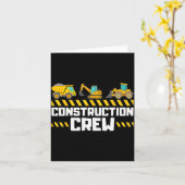 Construction Crew Worker Excavator Boys Girls Kids Kaart (Gele Bloem)